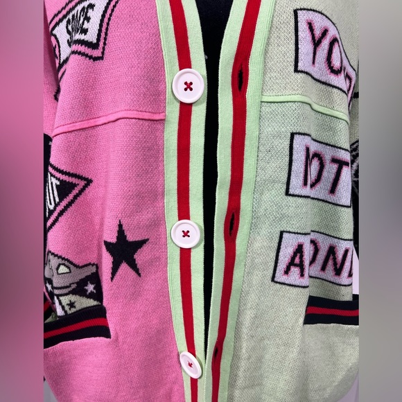 SPIRIT JERSEY Unisex Out Of This World Alien Galaxy Print Sweater Cardigan M - Picture 9 of 16